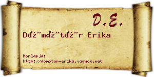 Dömötör Erika névjegykártya