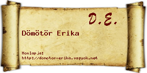 Dömötör Erika névjegykártya
